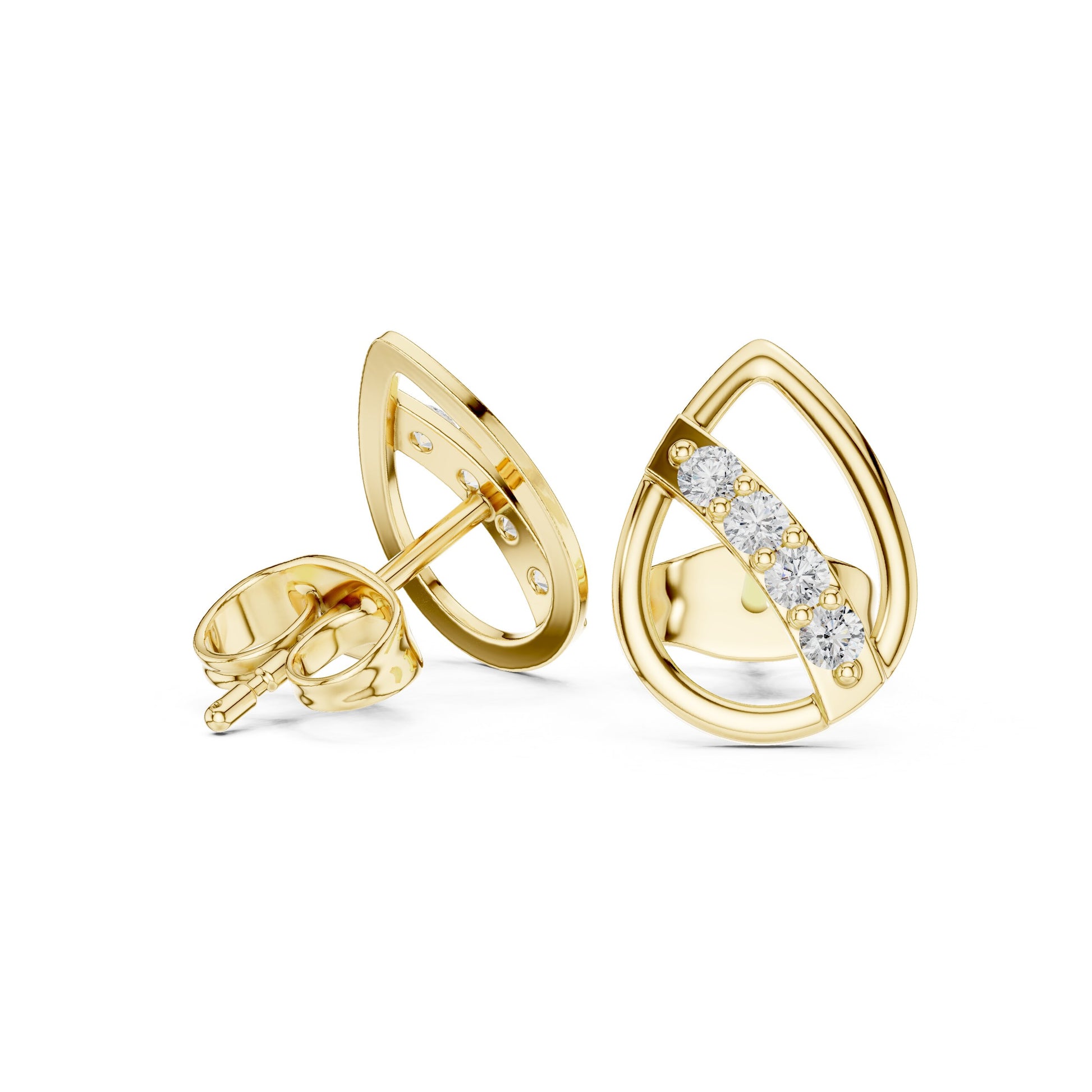 Round Stud Lab Grown Diamond Earrings