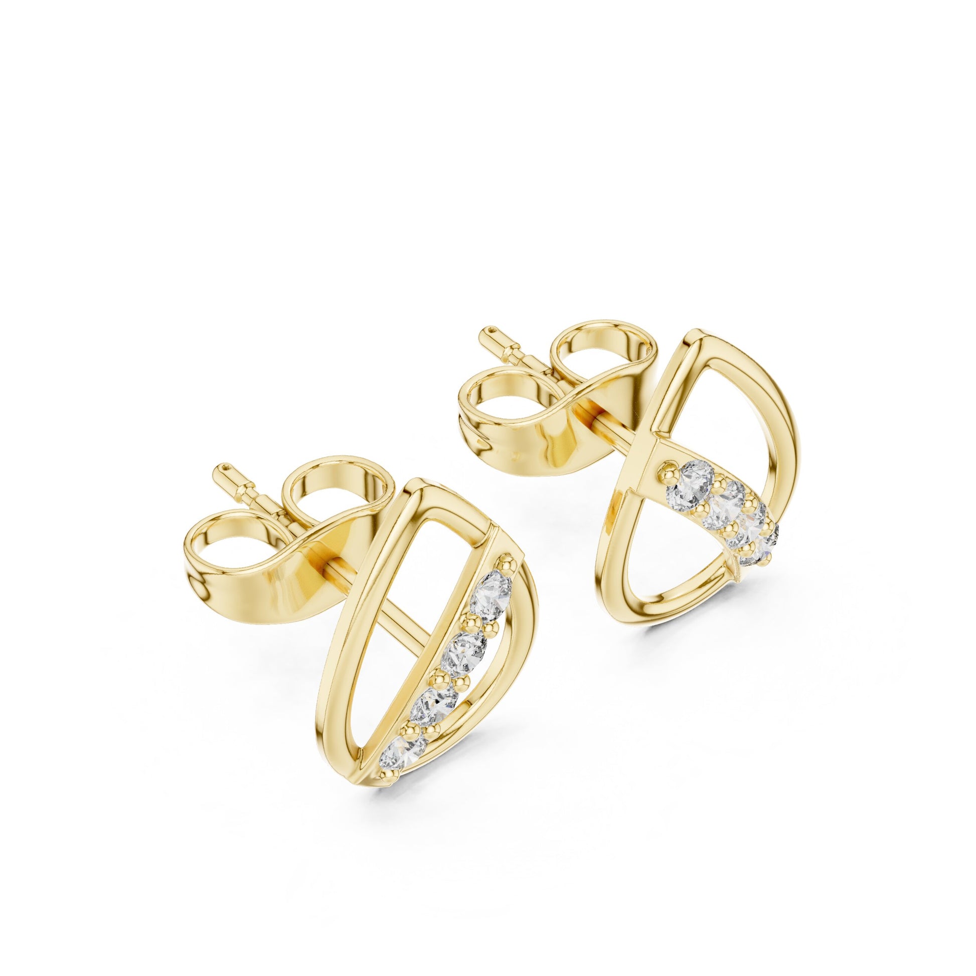 Round Stud Lab Grown Diamond Earrings