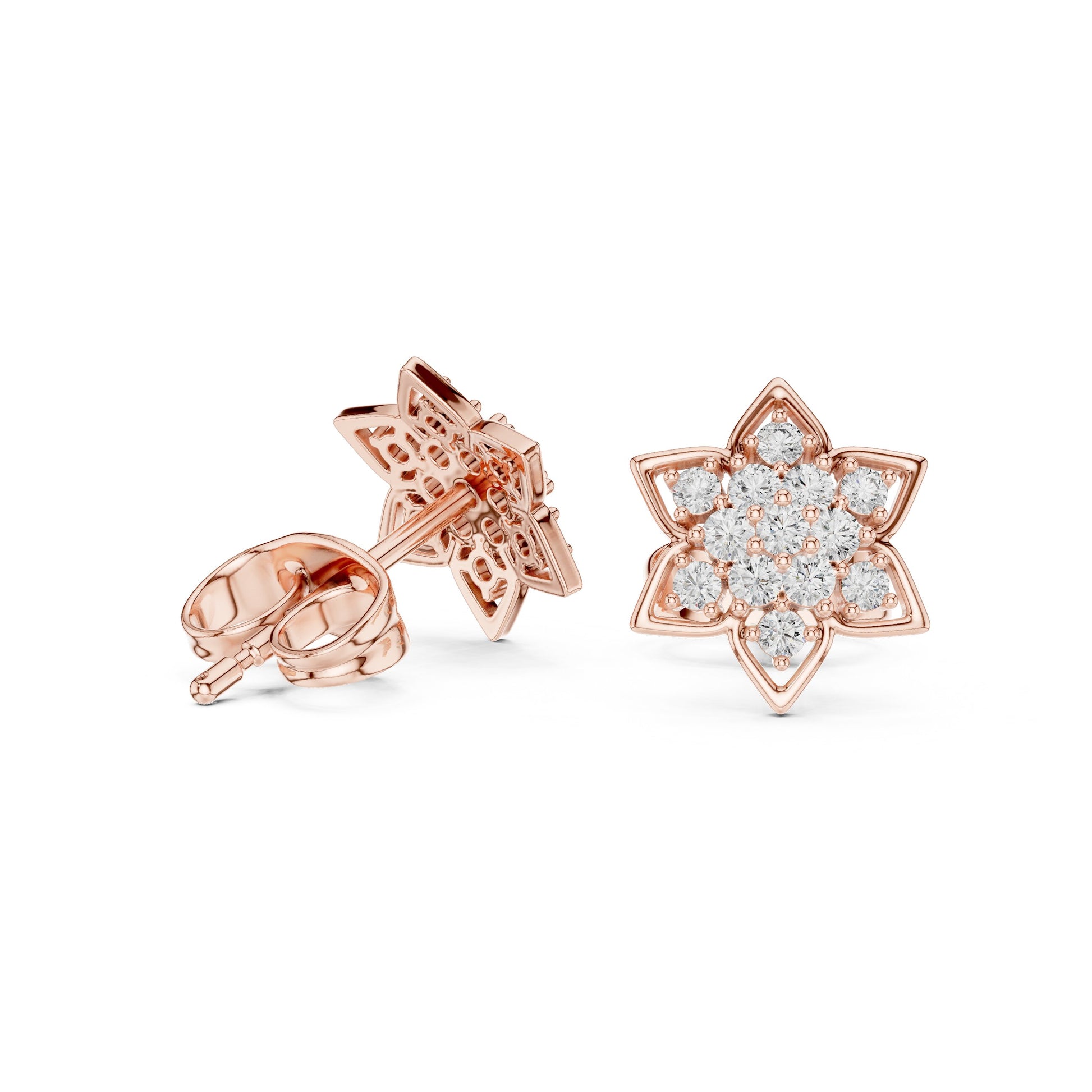 Round Cluster Lab Grown Diamond Earrings