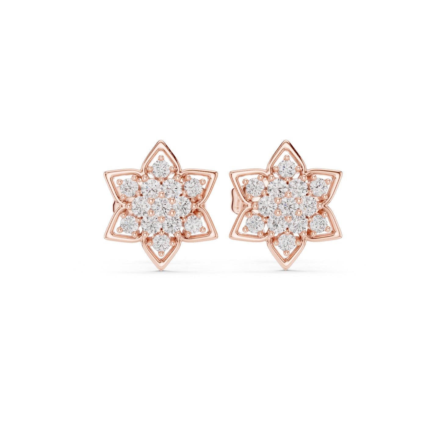 Round Cluster Lab Grown Diamond Earrings