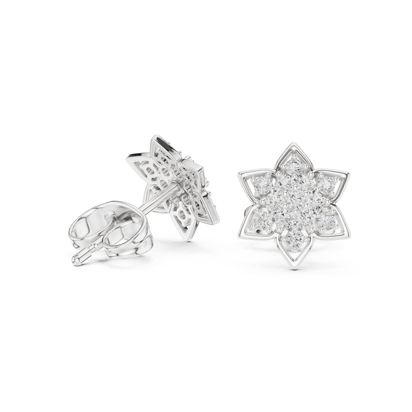 Round Cluster Lab Grown Diamond Earrings