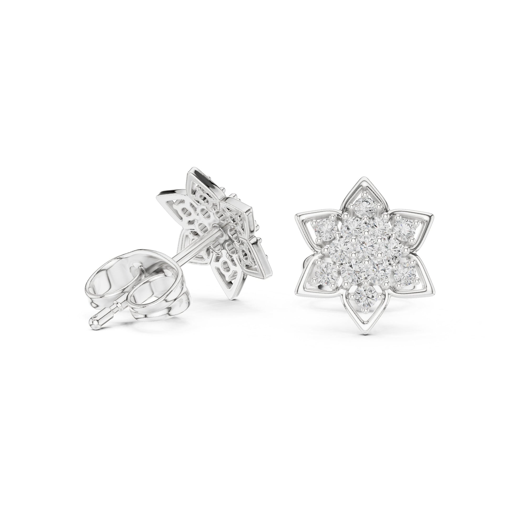 Round Cluster Lab Grown Diamond Earrings