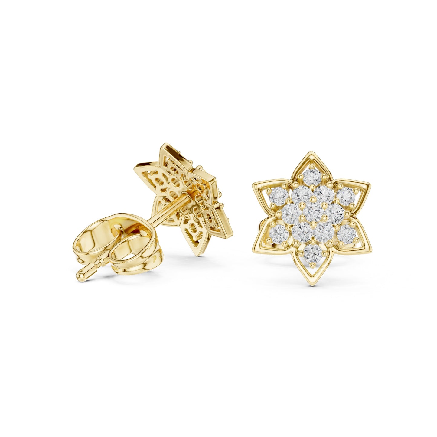 Round Cluster Lab Grown Diamond Earrings
