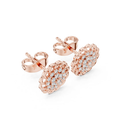 Round Cluster Lab Grown Diamond Earrings
