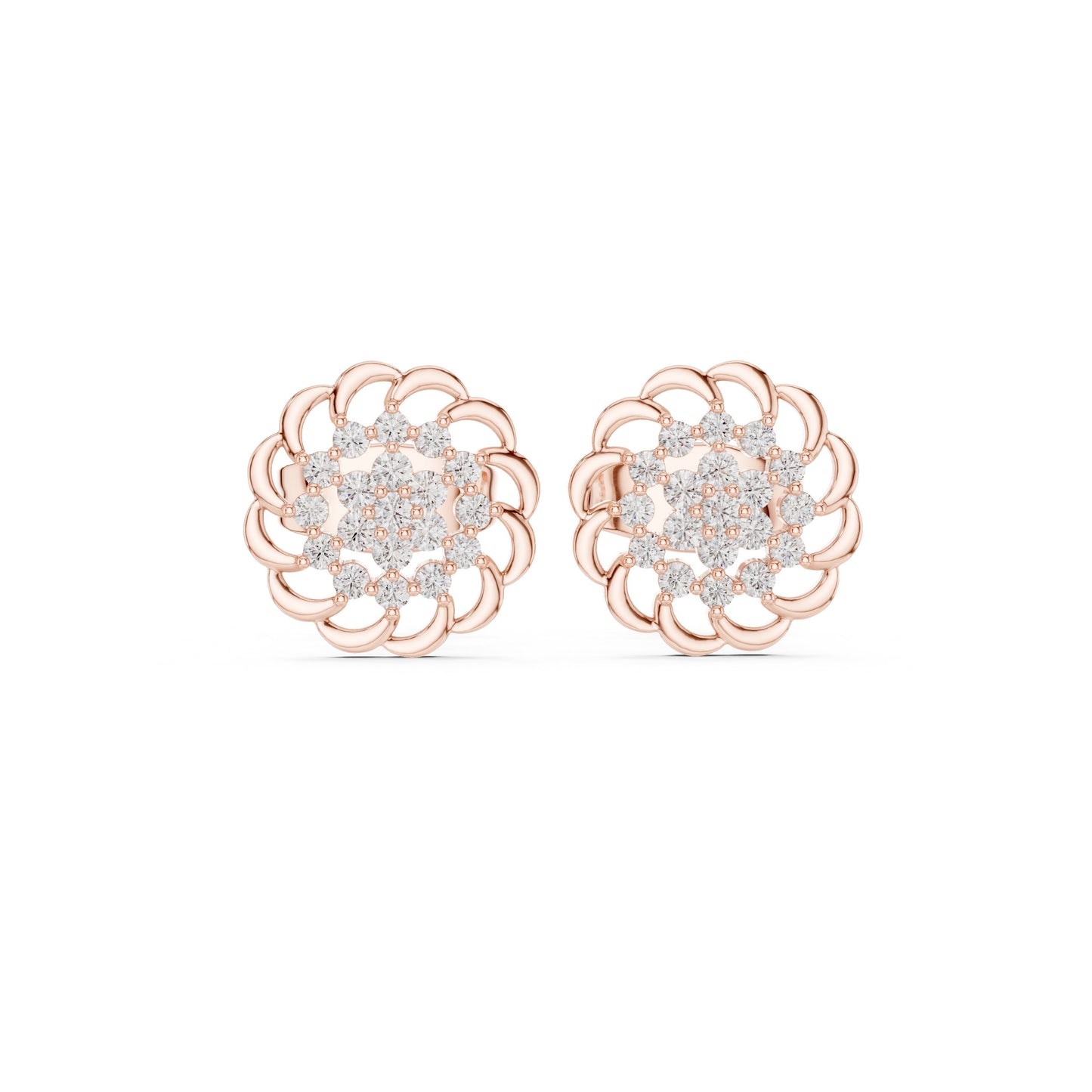 Round Cluster Lab Grown Diamond Earrings
