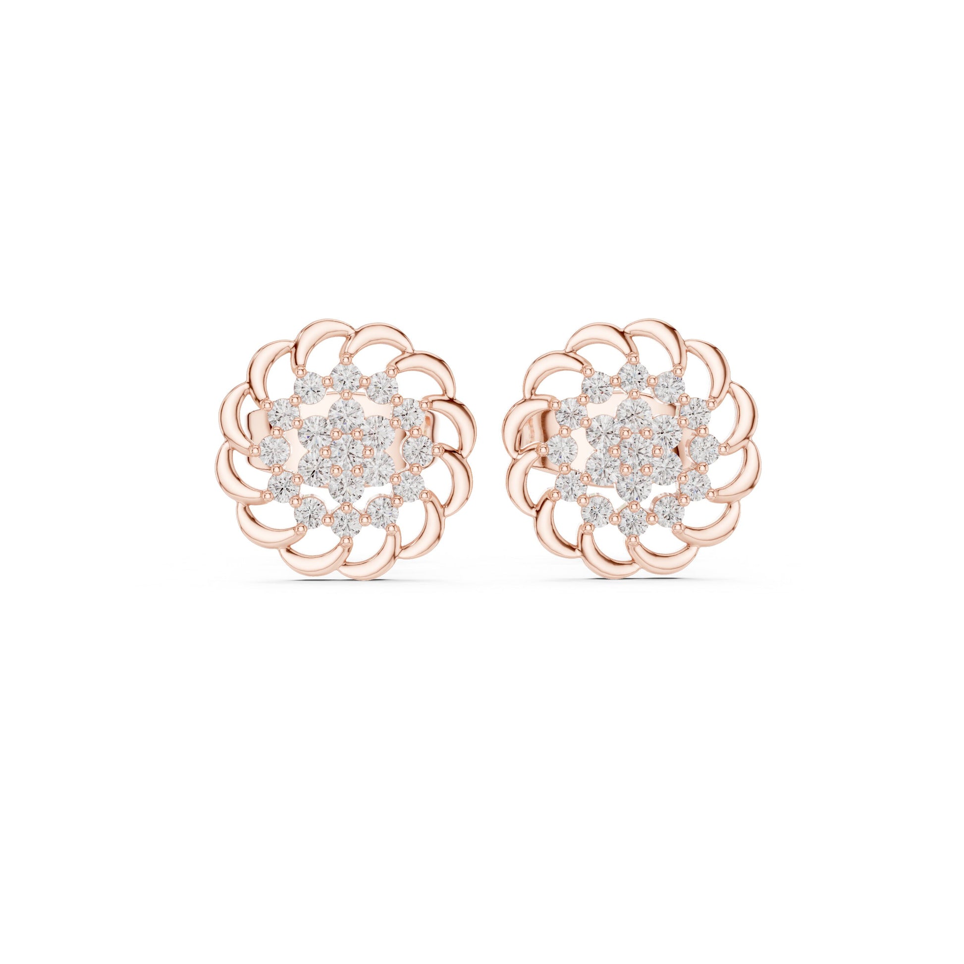 Round Cluster Lab Grown Diamond Earrings