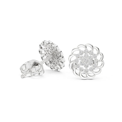 Round Cluster Lab Grown Diamond Earrings