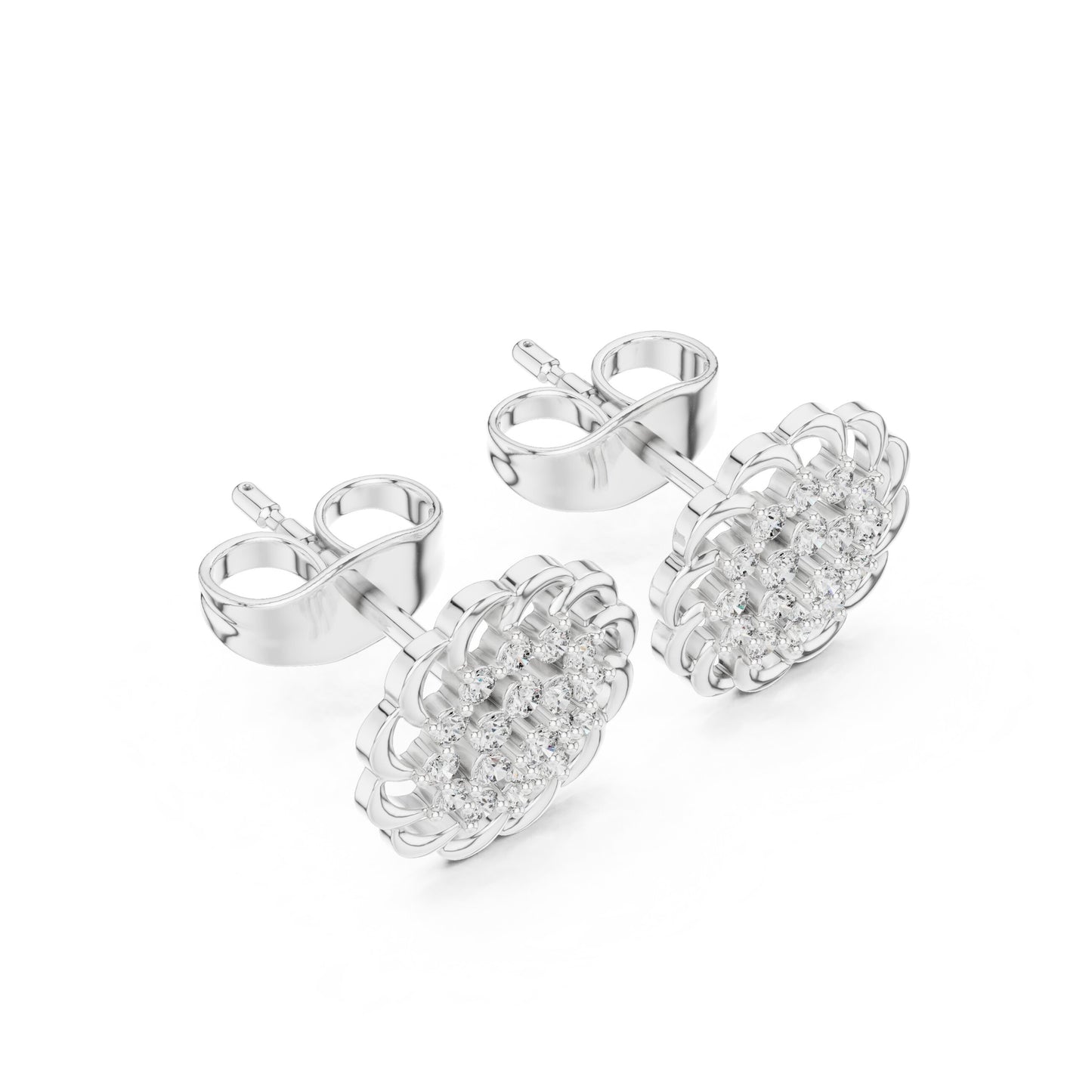 Round Cluster Lab Grown Diamond Earrings