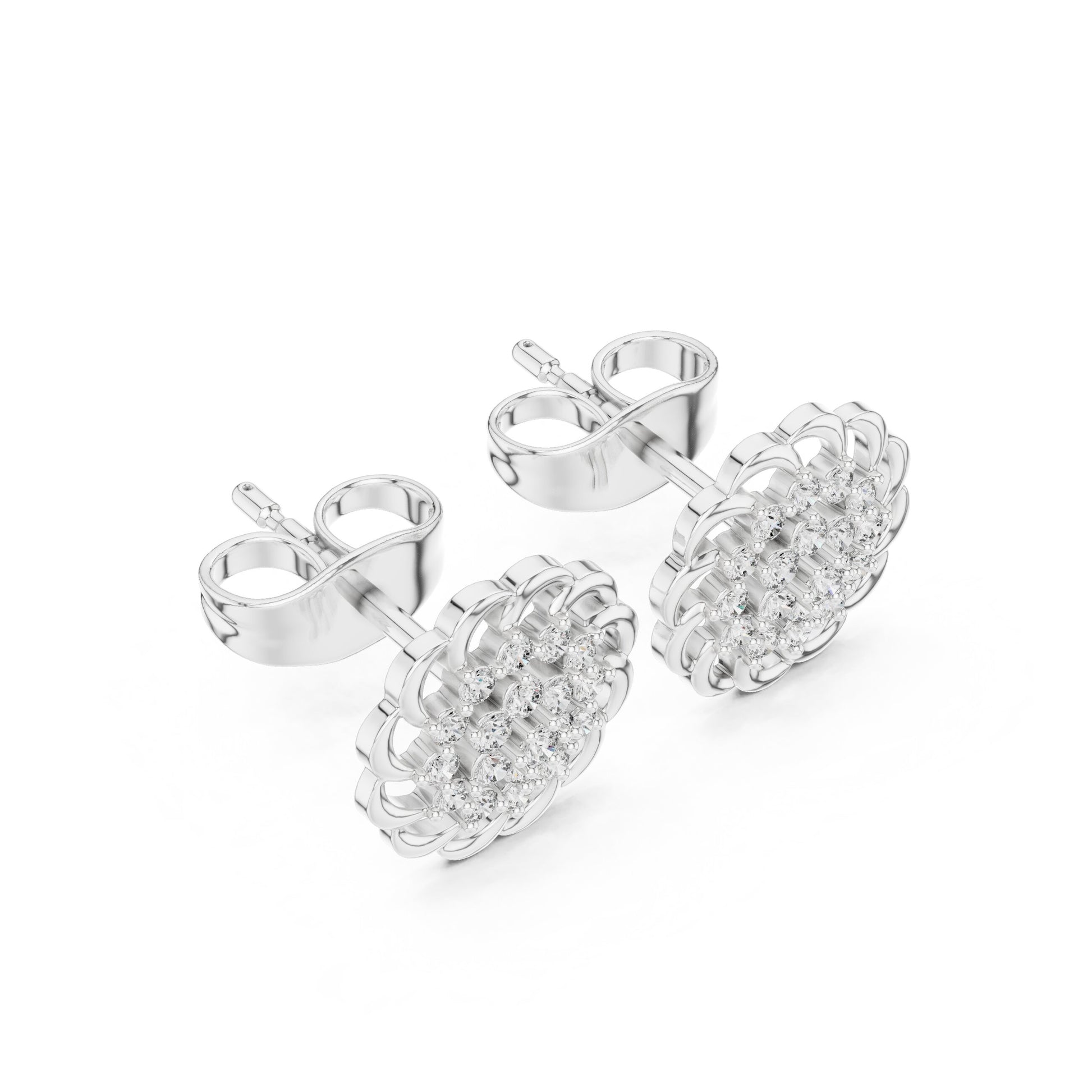 Round Cluster Lab Grown Diamond Earrings