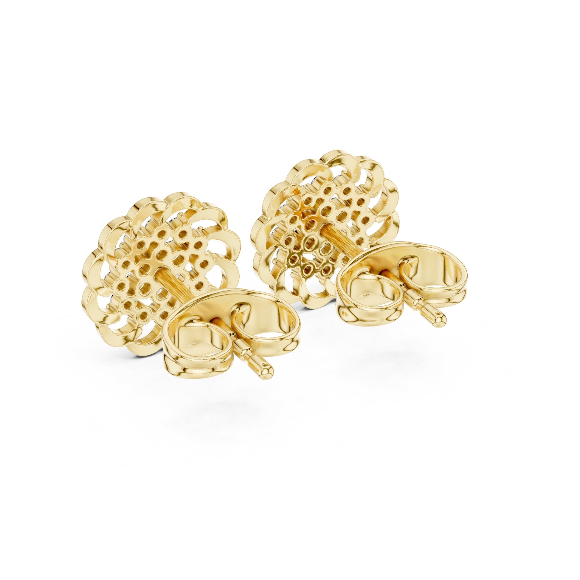 Round Cluster Lab Grown Diamond Earrings