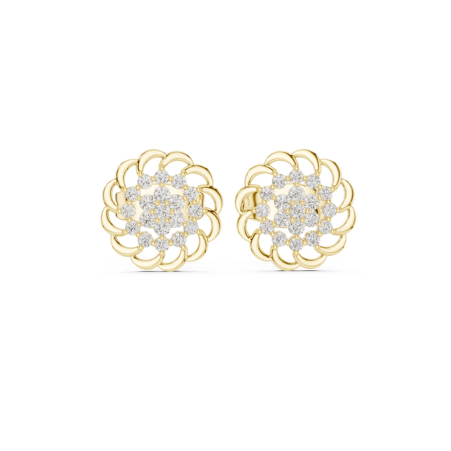 Round Cluster Lab Grown Diamond Earrings