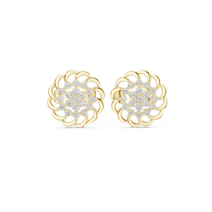 Round Cluster Lab Grown Diamond Earrings