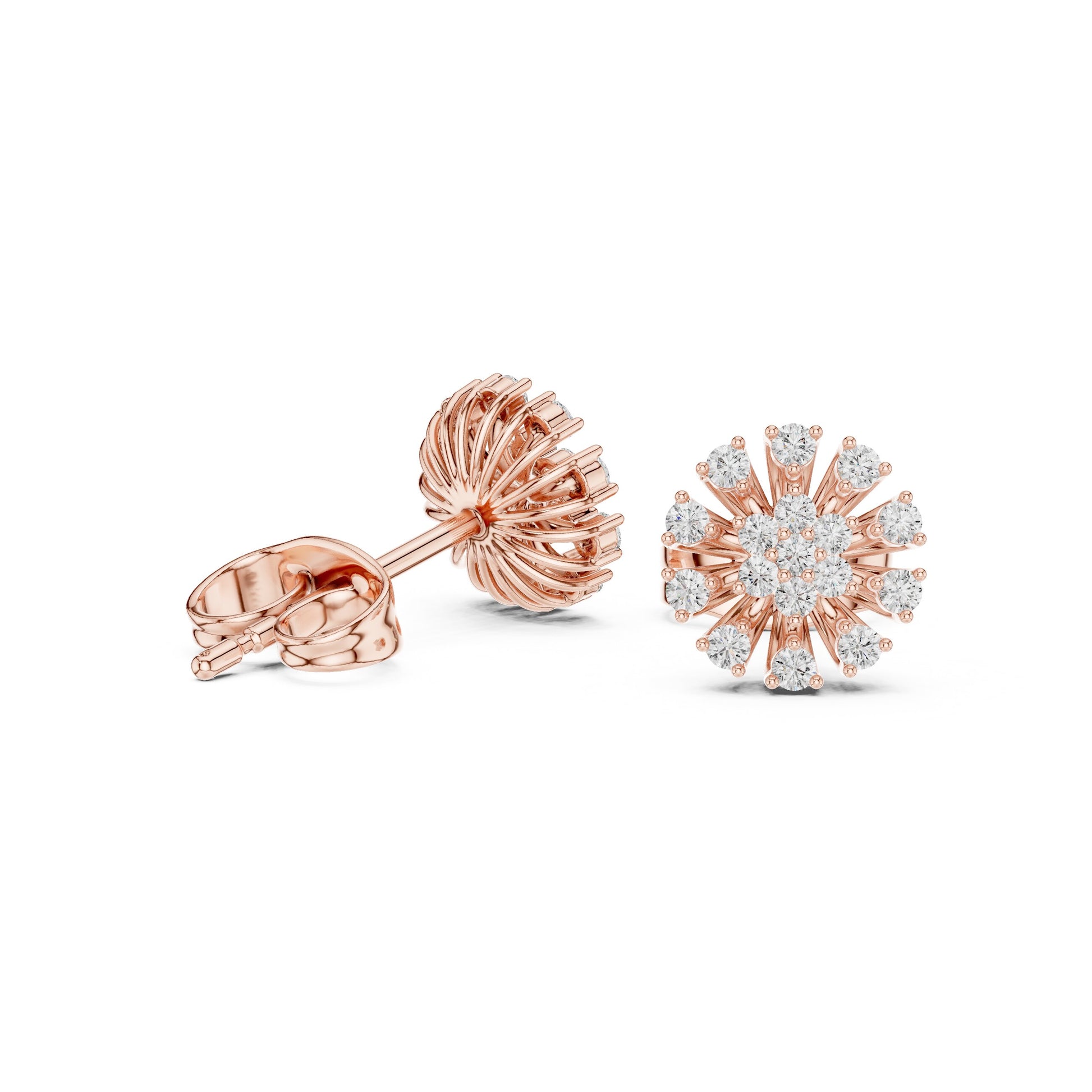 Round Cluster Lab Grown Diamond Earrings