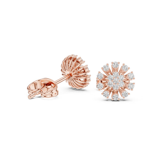 Round Cluster Lab Grown Diamond Earrings