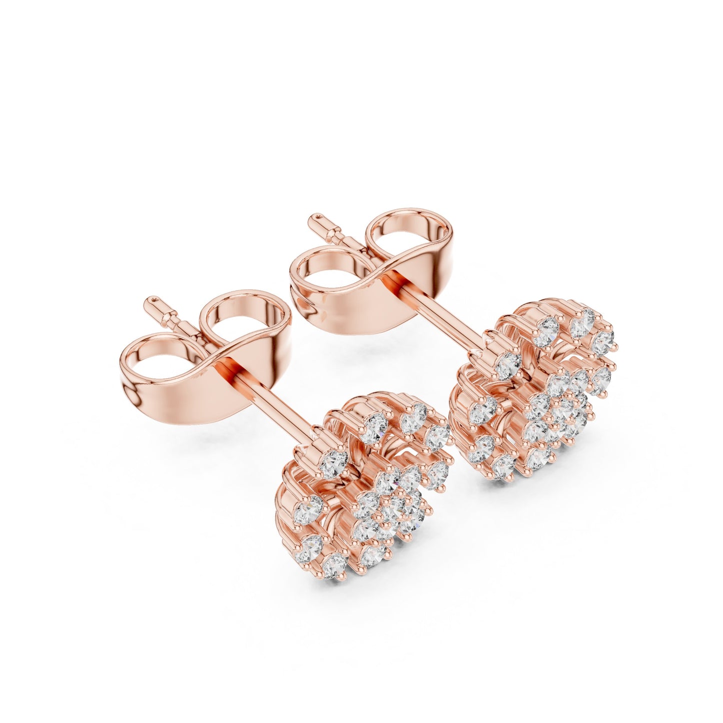 Round Cluster Lab Grown Diamond Earrings