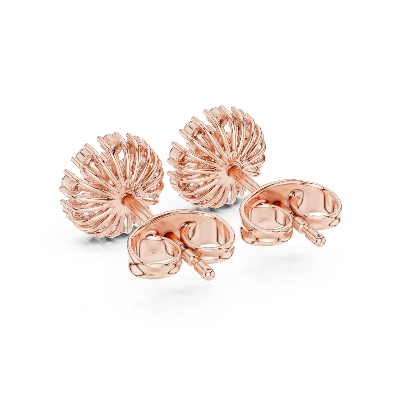 Round Cluster Lab Grown Diamond Earrings