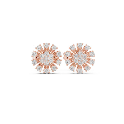 Round Cluster Lab Grown Diamond Earrings