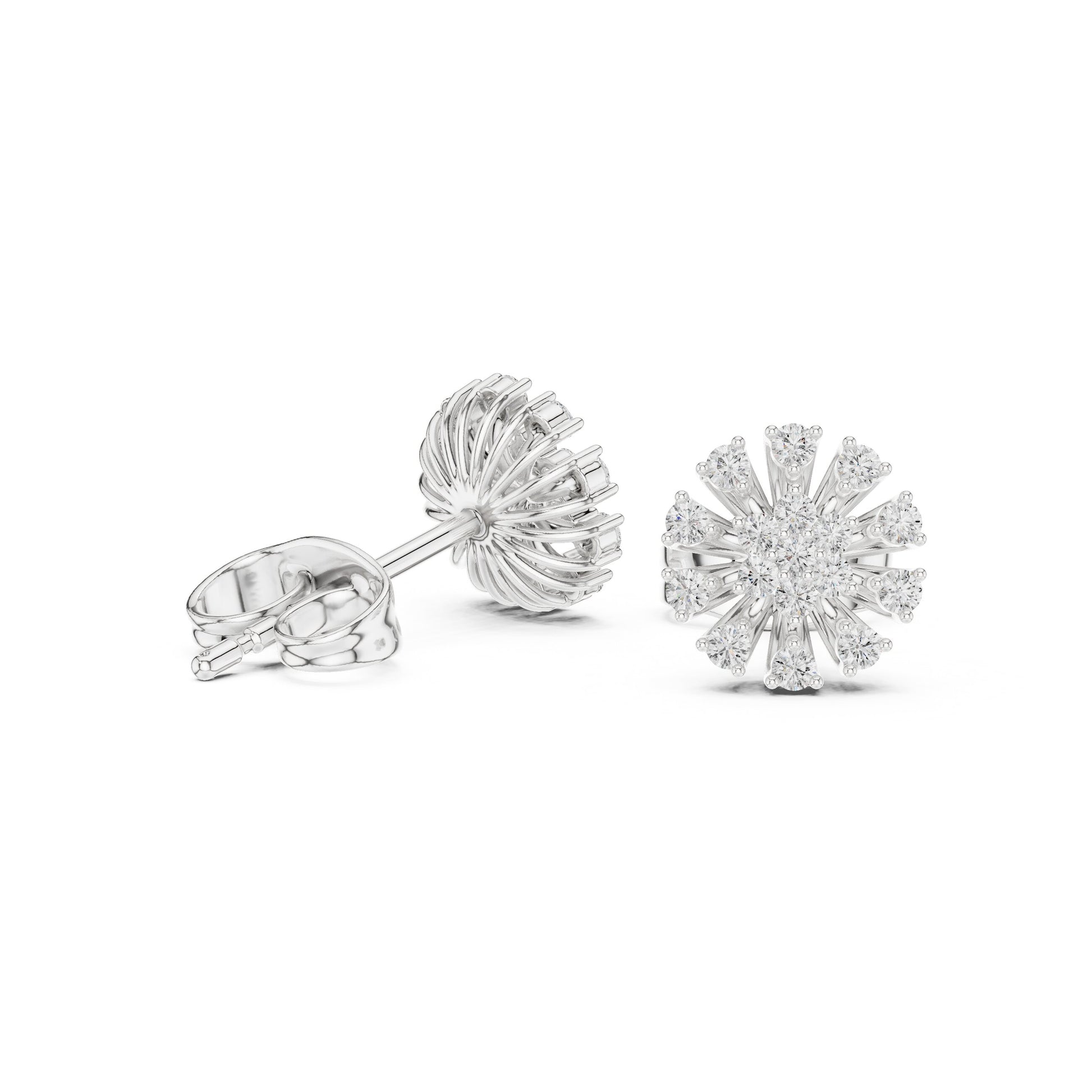 Round Cluster Lab Grown Diamond Earrings
