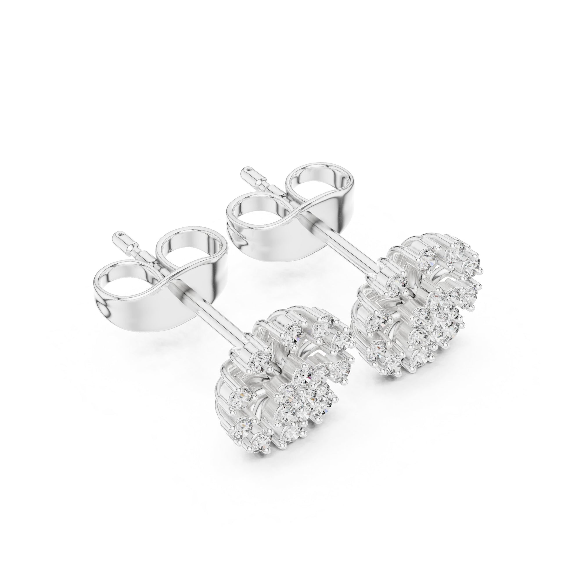Round Cluster Lab Grown Diamond Earrings