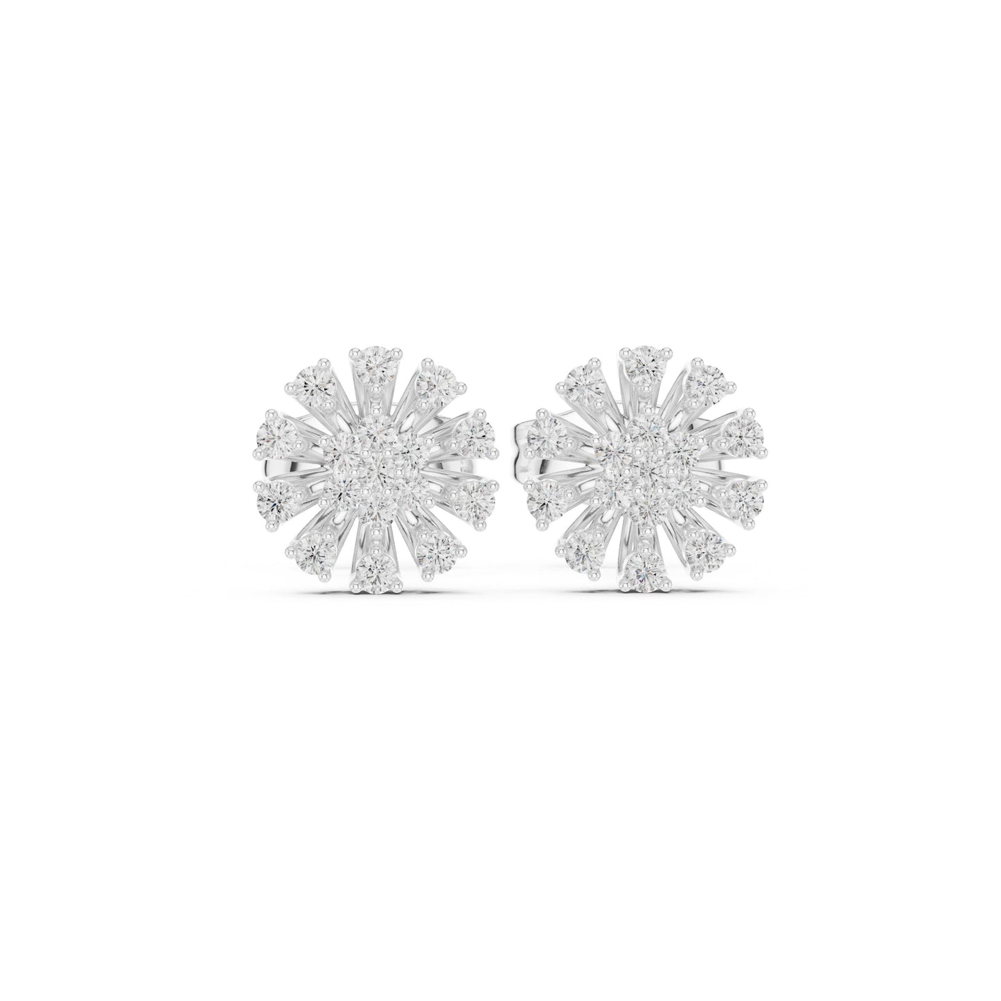 Round Cluster Lab Grown Diamond Earrings
