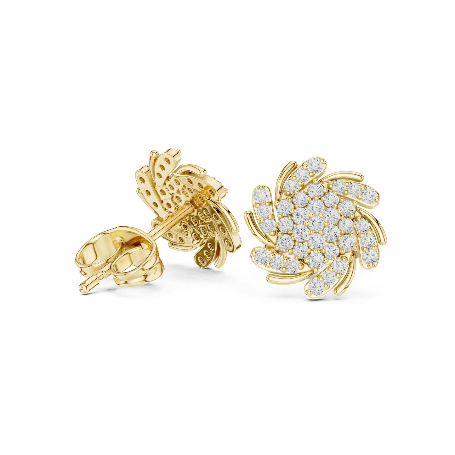 Round Stud Lab Grown Diamond Earrings