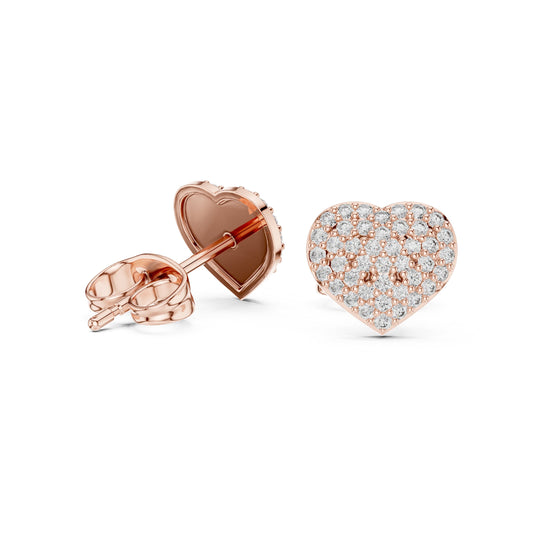 Heart Stud Lab Grown Diamond Earrings