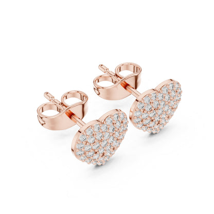Heart Stud Lab Grown Diamond Earrings