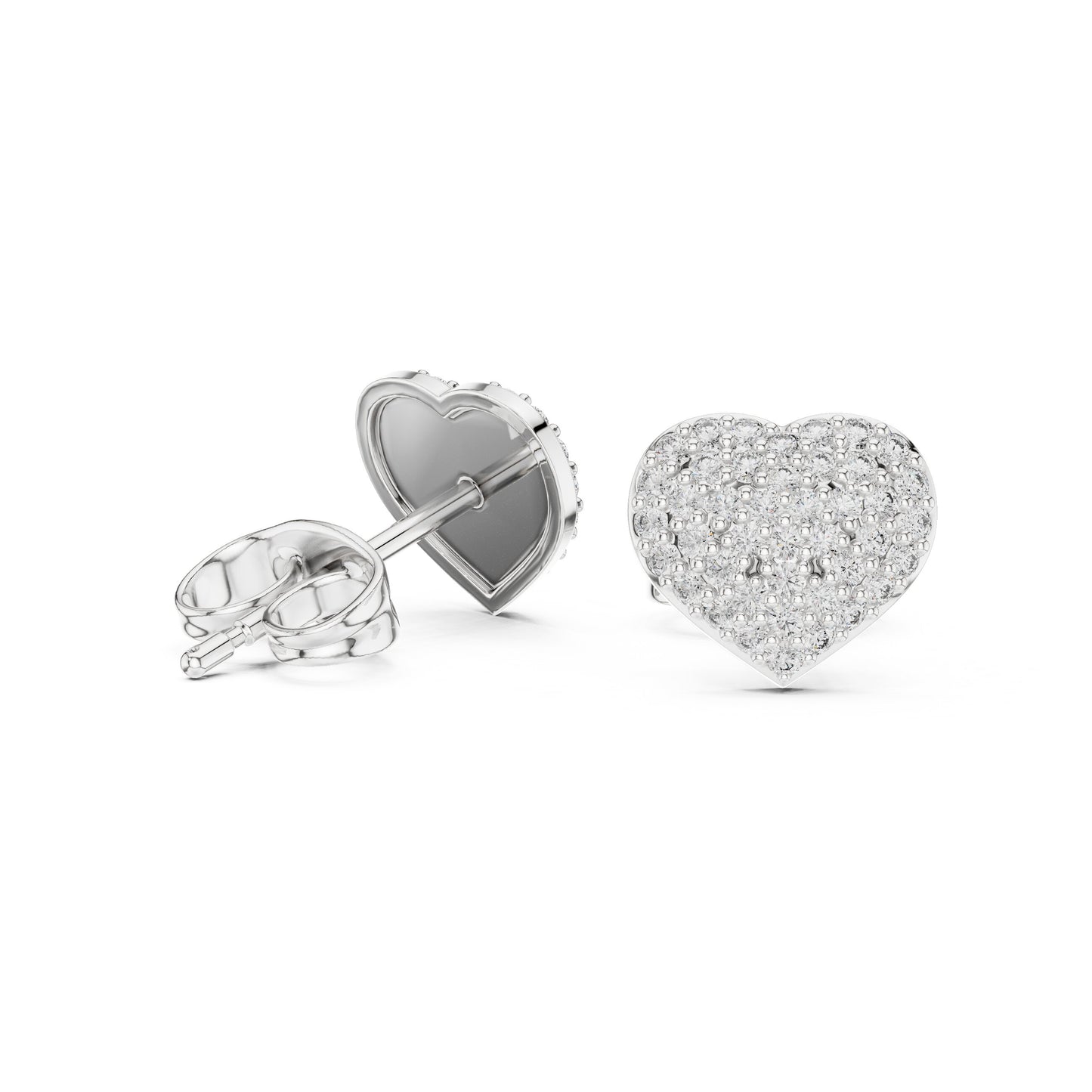 Heart Stud Lab Grown Diamond Earrings