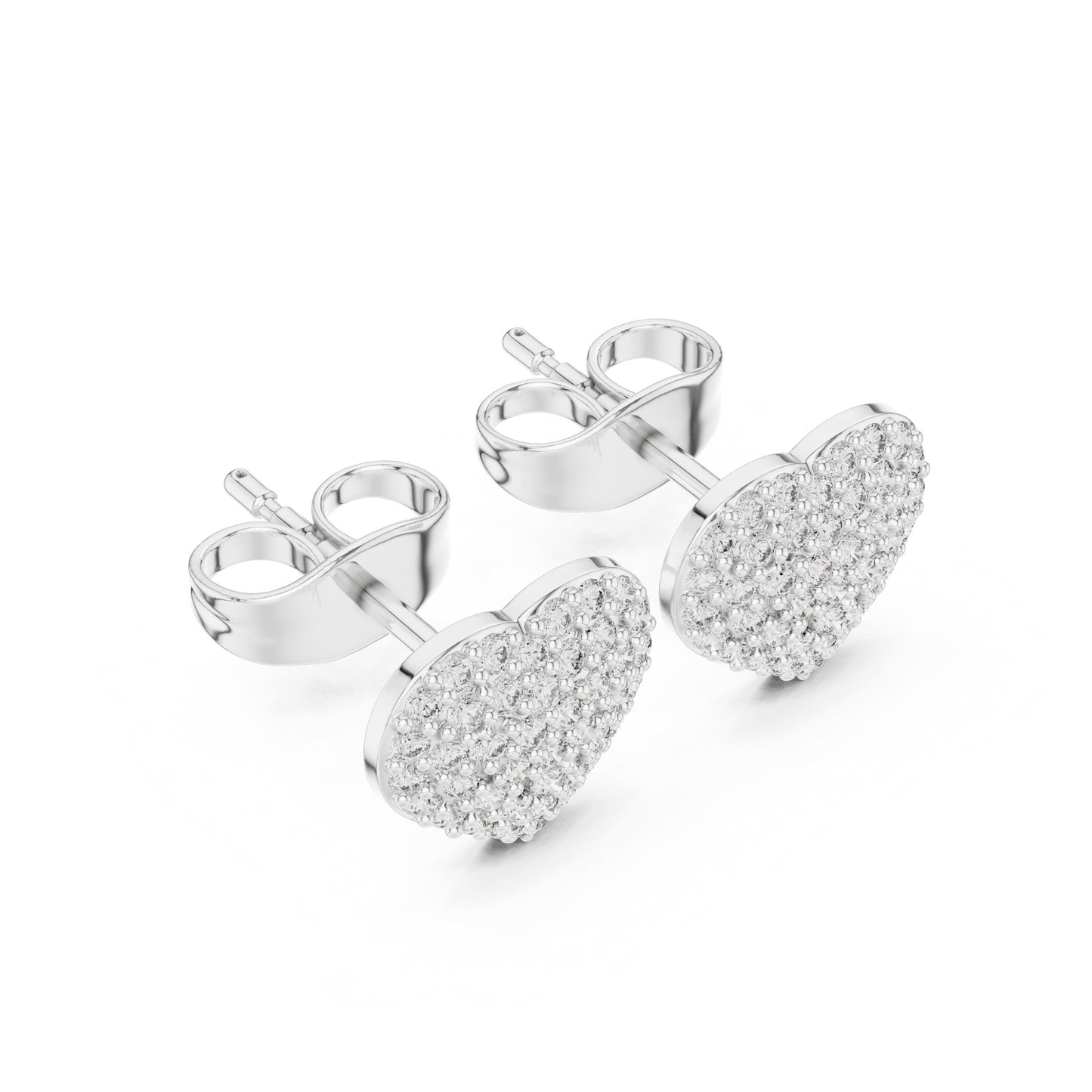 Heart Stud Lab Grown Diamond Earrings