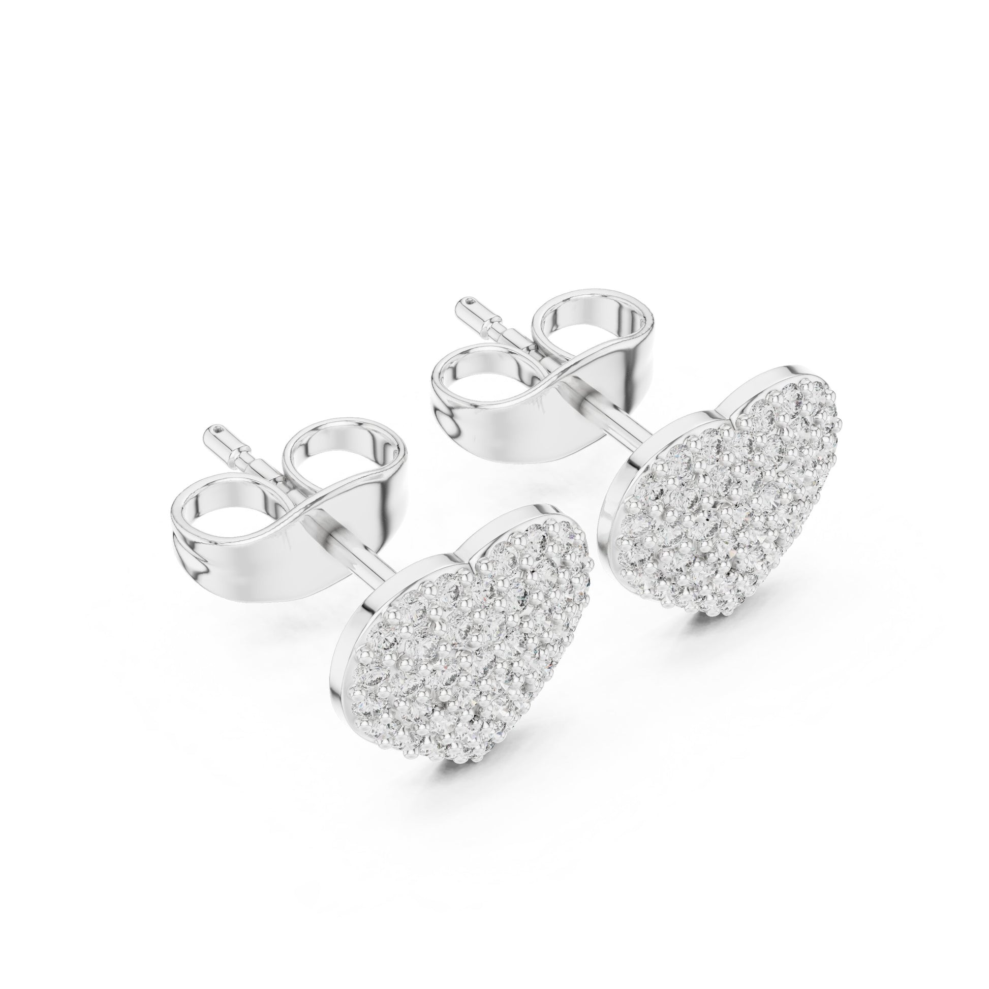 Heart Stud Lab Grown Diamond Earrings