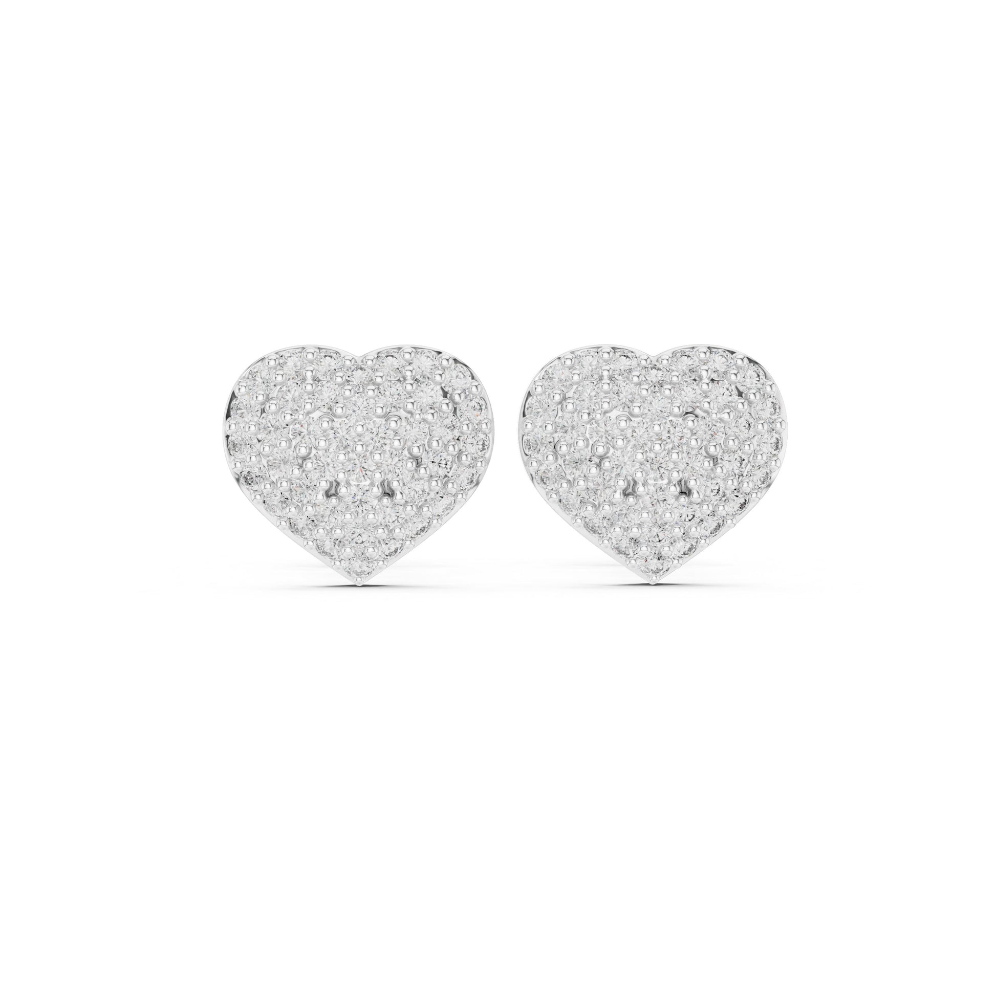 Heart Stud Lab Grown Diamond Earrings