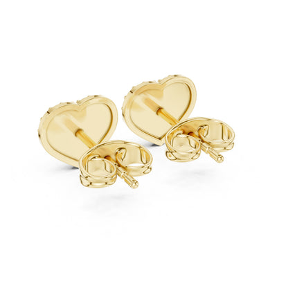 Heart Stud Lab Grown Diamond Earrings