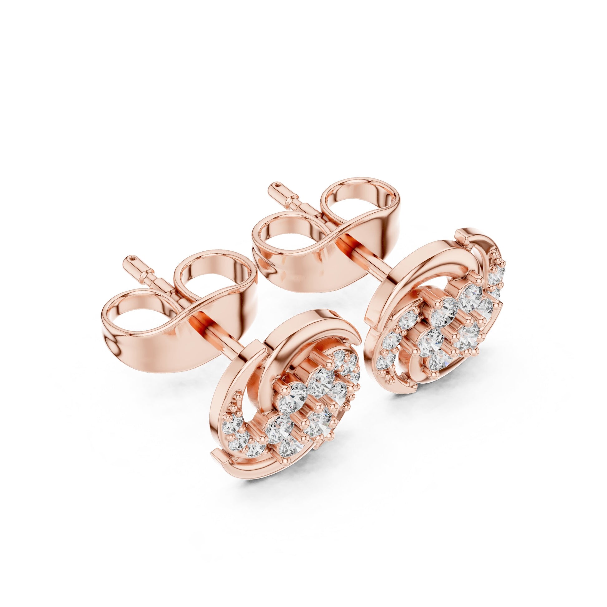 Round Stud Lab Grown Diamond Earrings