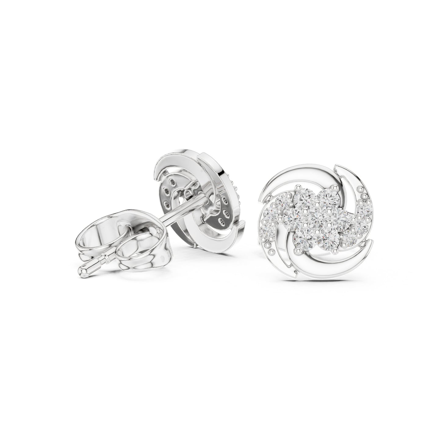 Round Stud Lab Grown Diamond Earrings