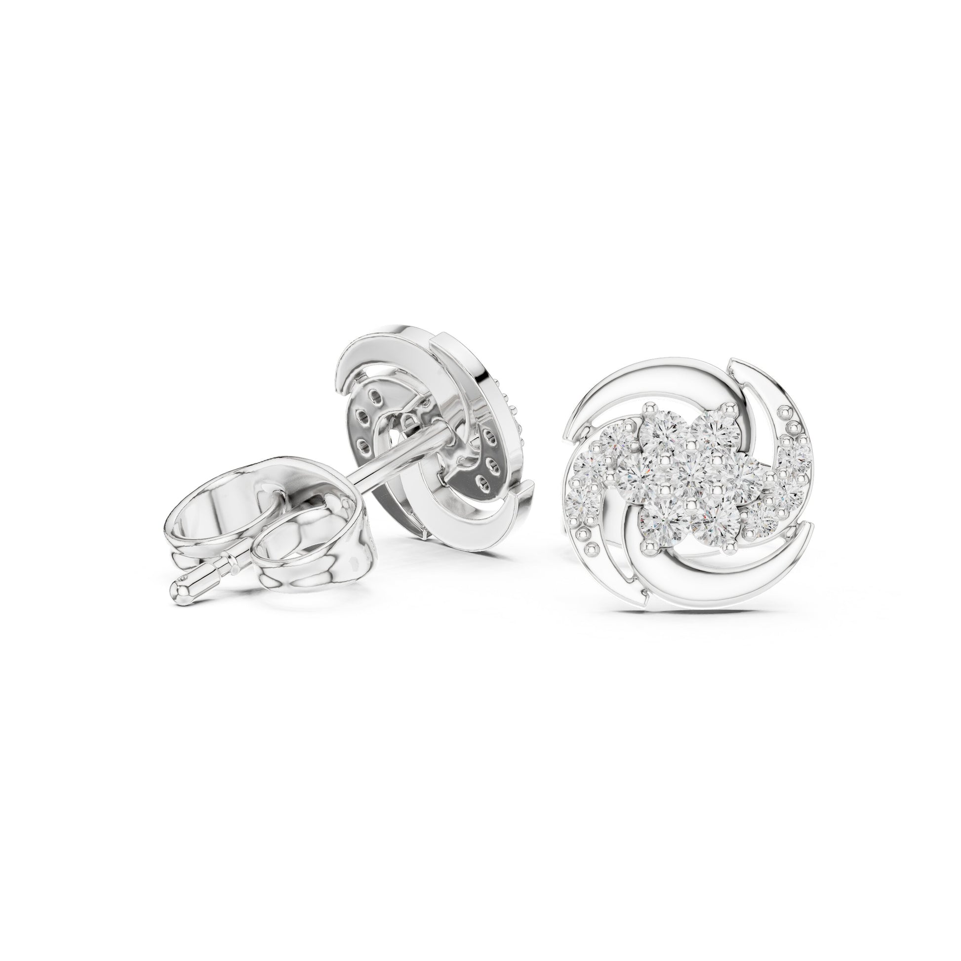 Round Stud Lab Grown Diamond Earrings