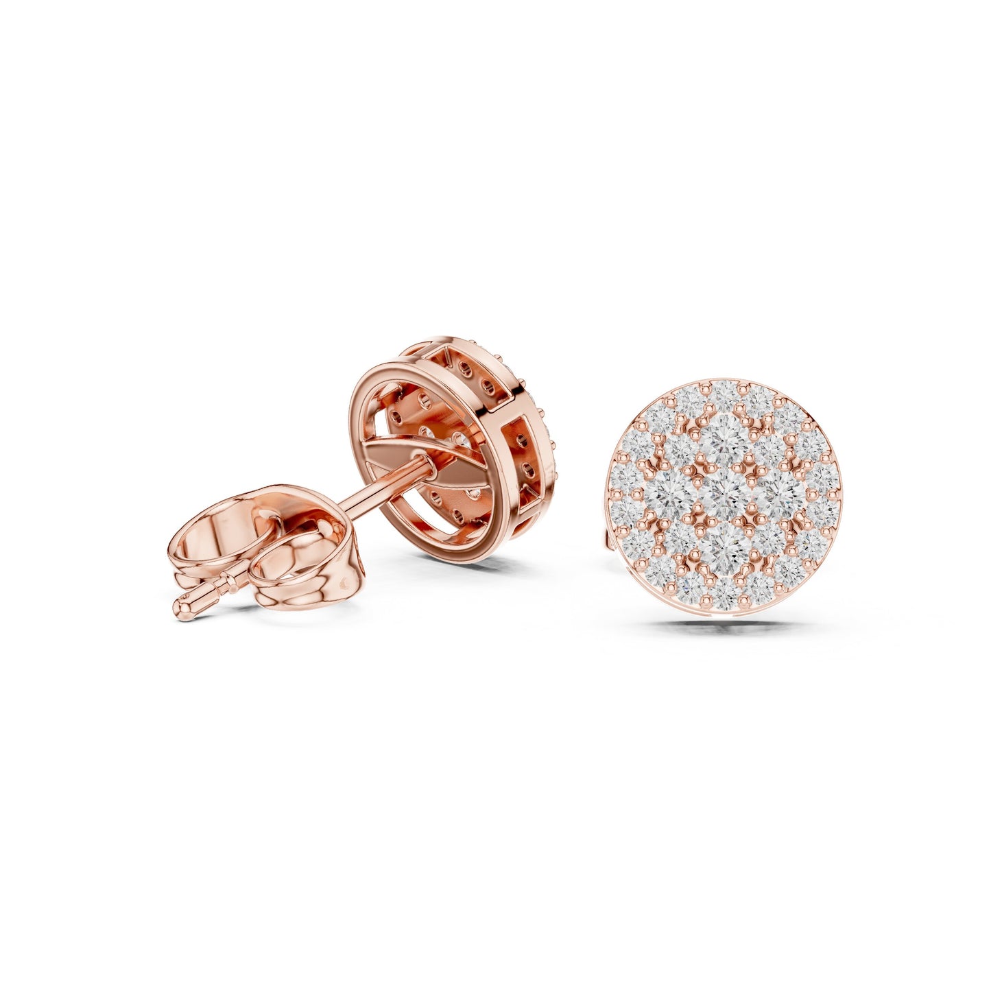 Round Stud Lab Grown Diamond Earrings