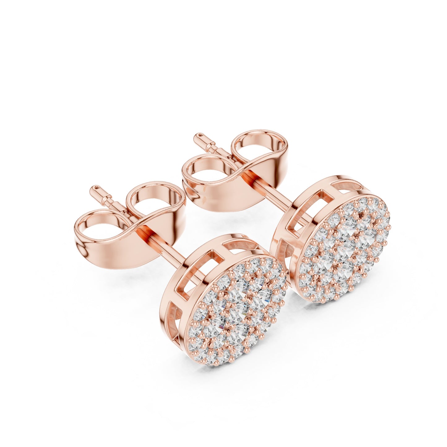 Round Stud Lab Grown Diamond Earrings