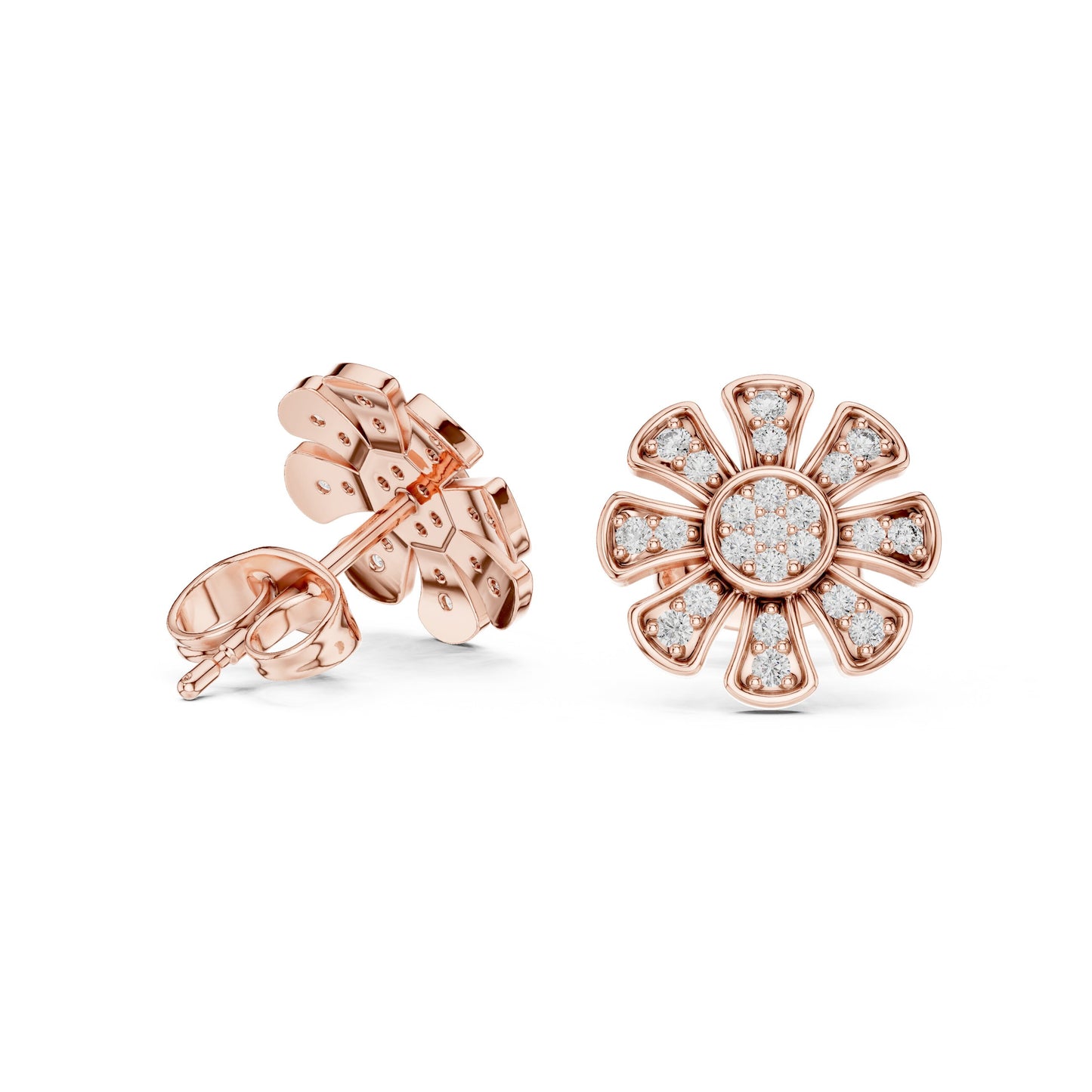 Round Stud Lab Grown Diamond Earrings