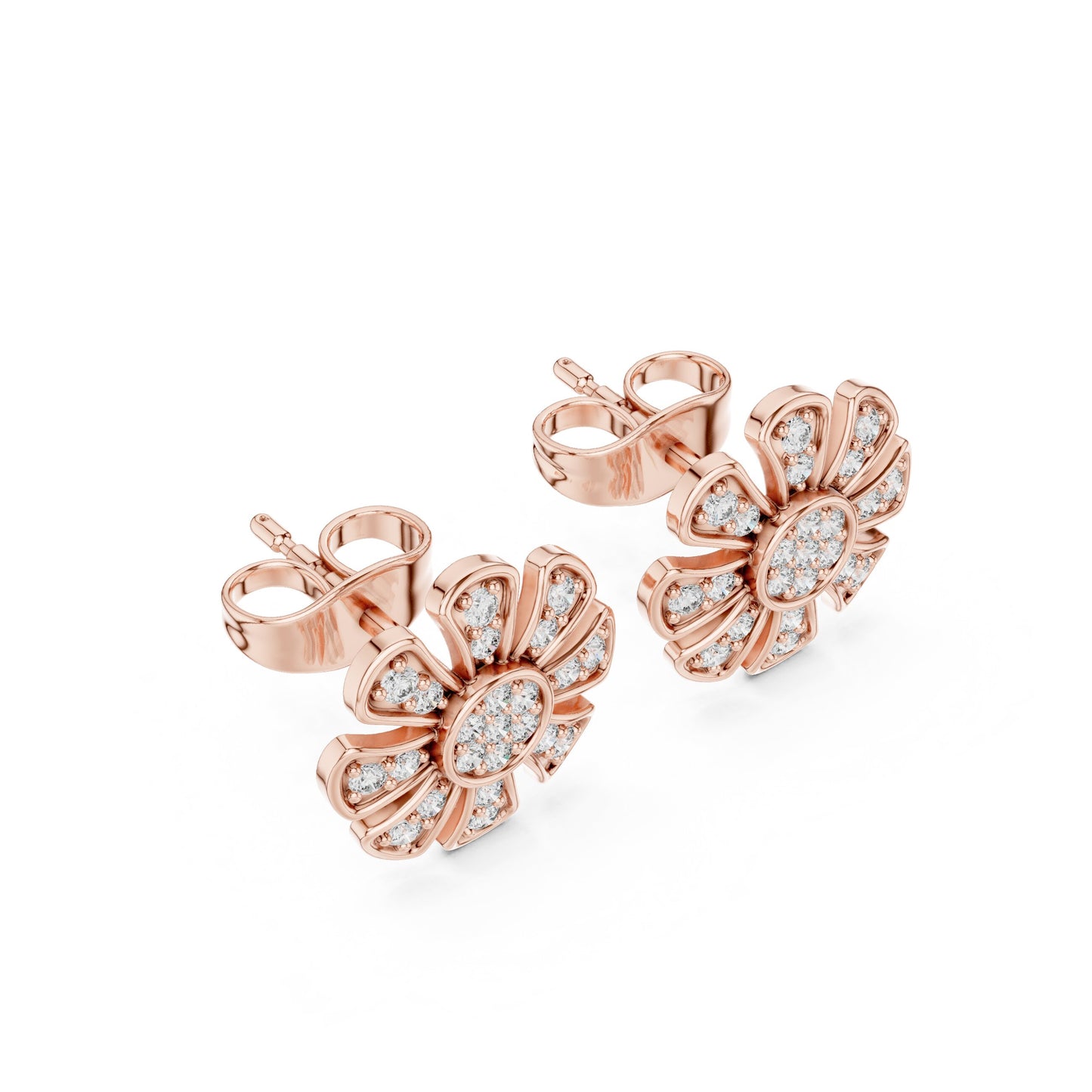 Round Stud Lab Grown Diamond Earrings
