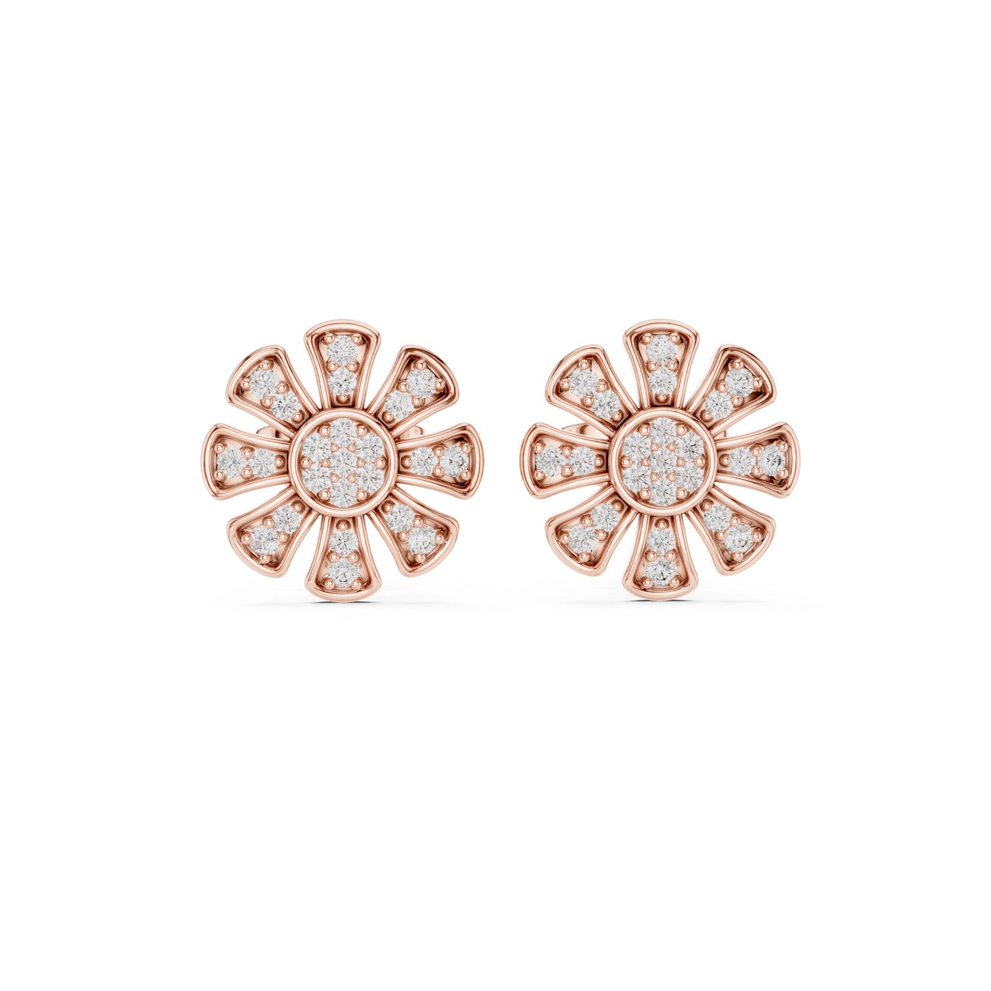 Round Stud Lab Grown Diamond Earrings