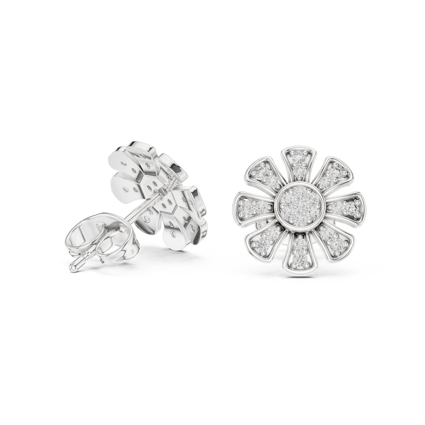 Round Stud Lab Grown Diamond Earrings