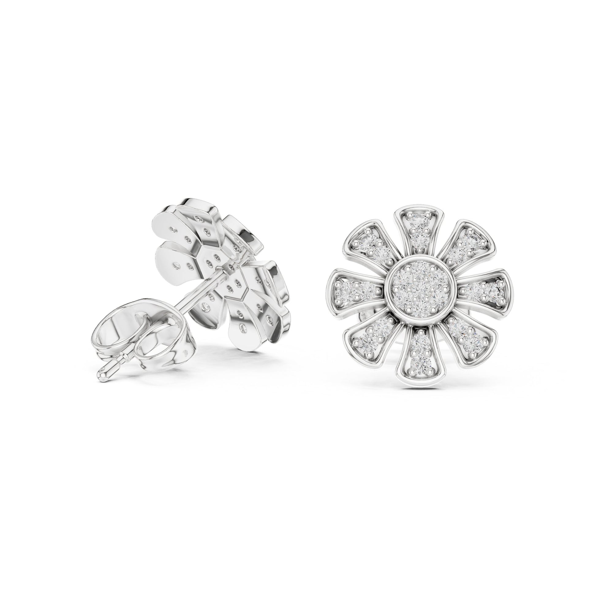 Round Stud Lab Grown Diamond Earrings