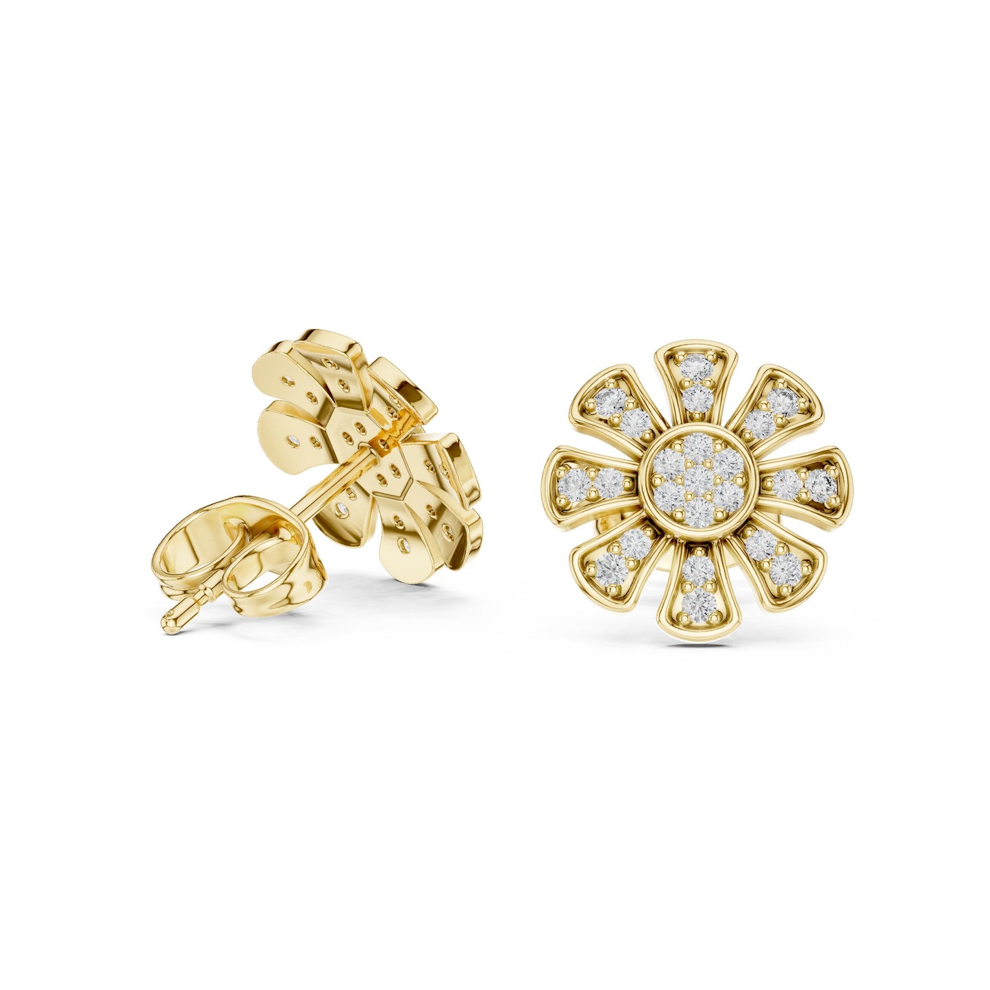 Round Stud Lab Grown Diamond Earrings