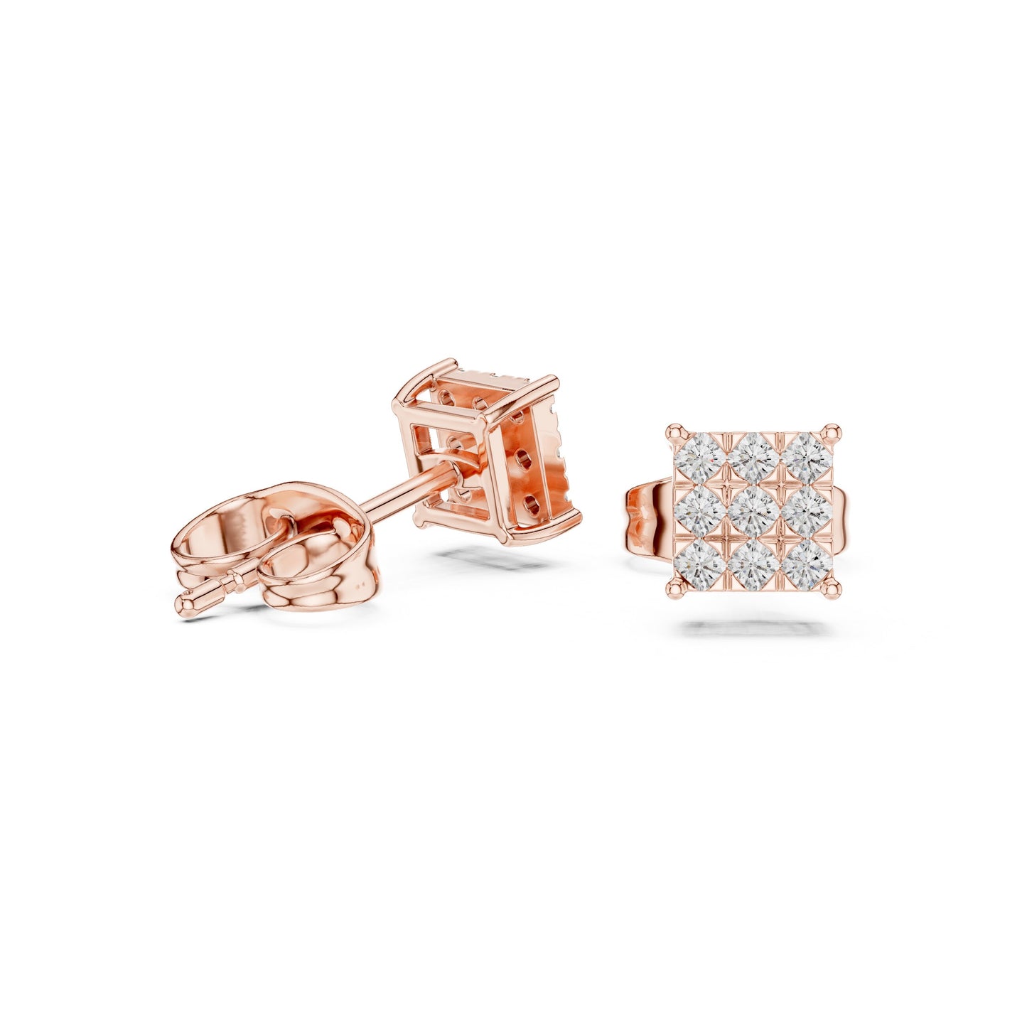 Round Stud Lab Grown Diamond Earrings