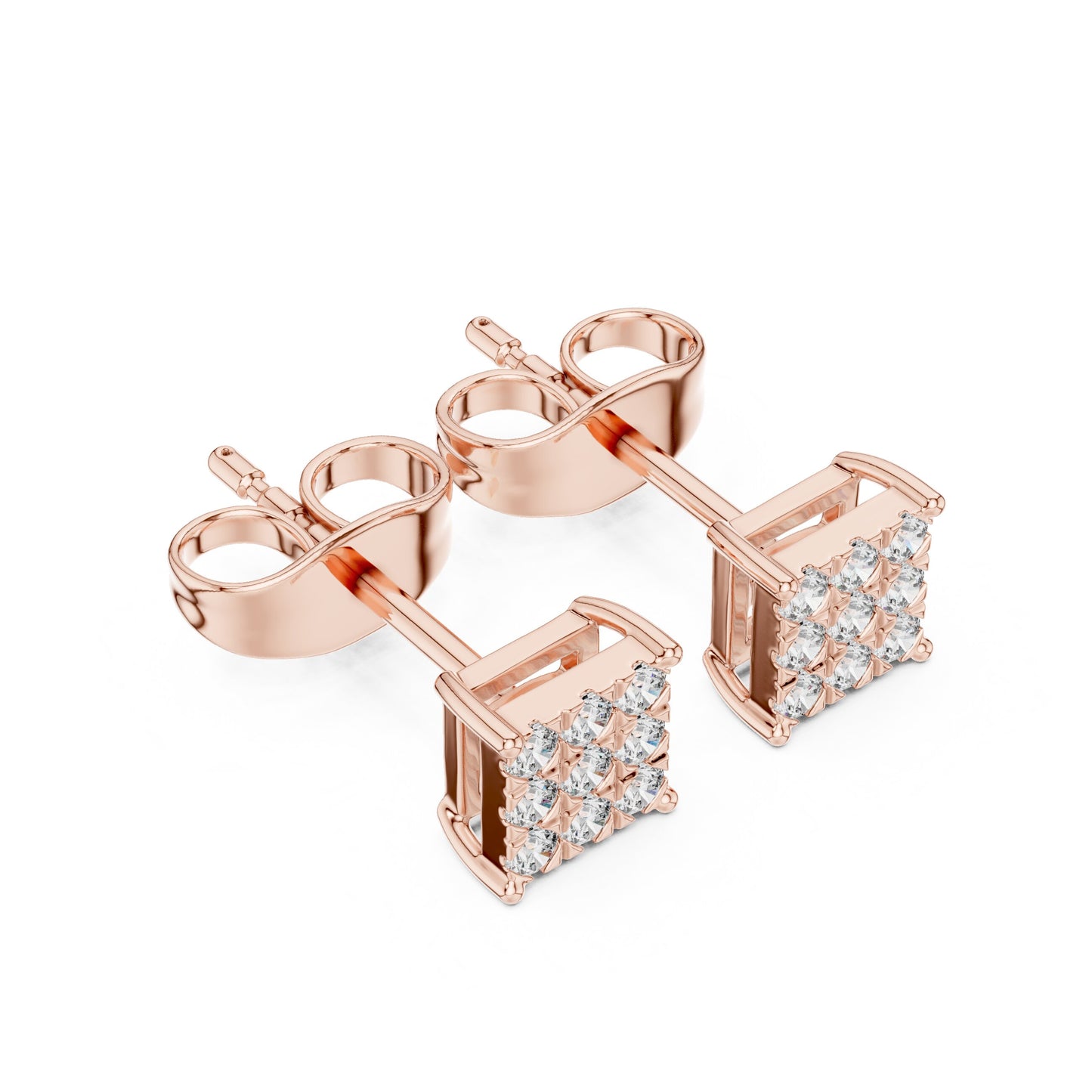 Round Stud Lab Grown Diamond Earrings