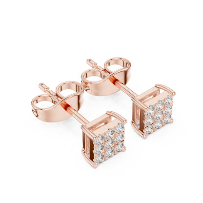 Round Stud Lab Grown Diamond Earrings