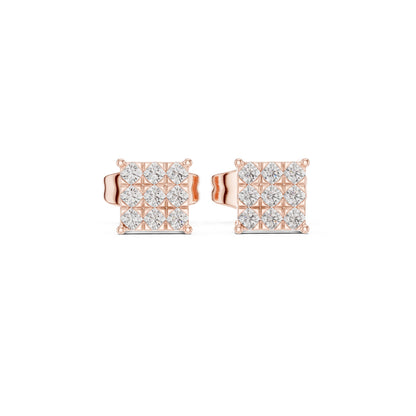 Round Stud Lab Grown Diamond Earrings