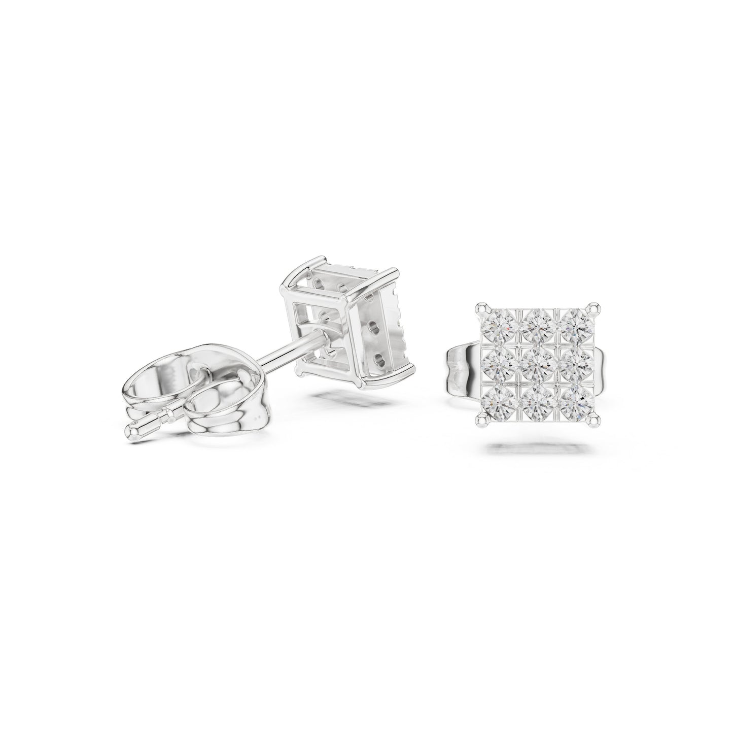 Round Stud Lab Grown Diamond Earrings