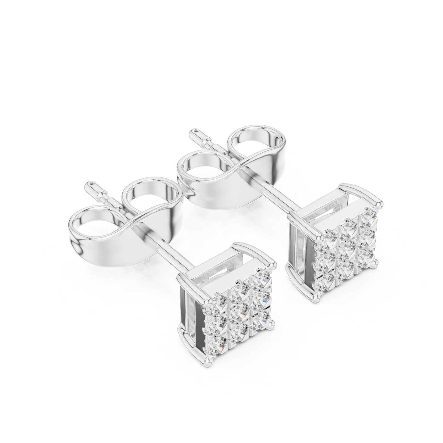 Round Stud Lab Grown Diamond Earrings