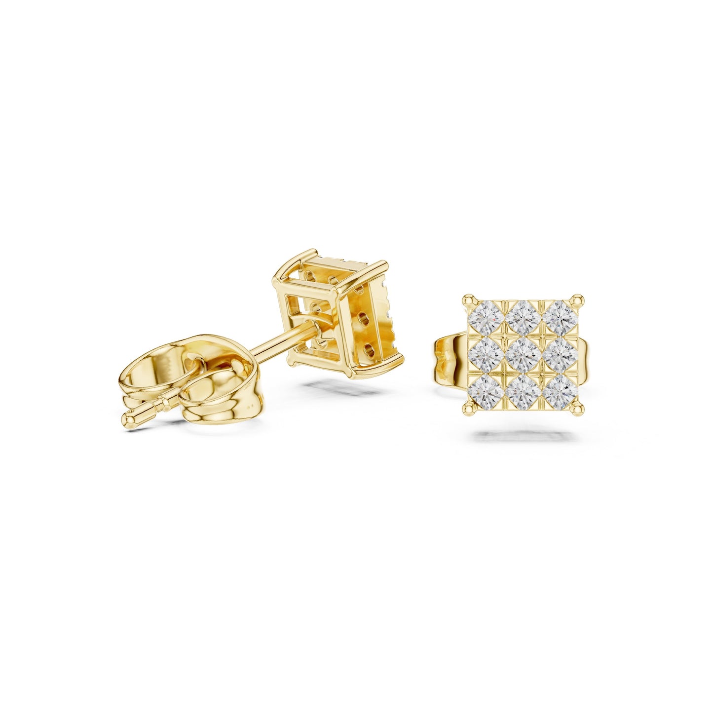 Round Stud Lab Grown Diamond Earrings